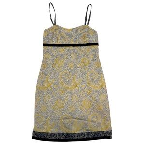 Roxy Yellow & Silver Floral Y2K Slip Dress